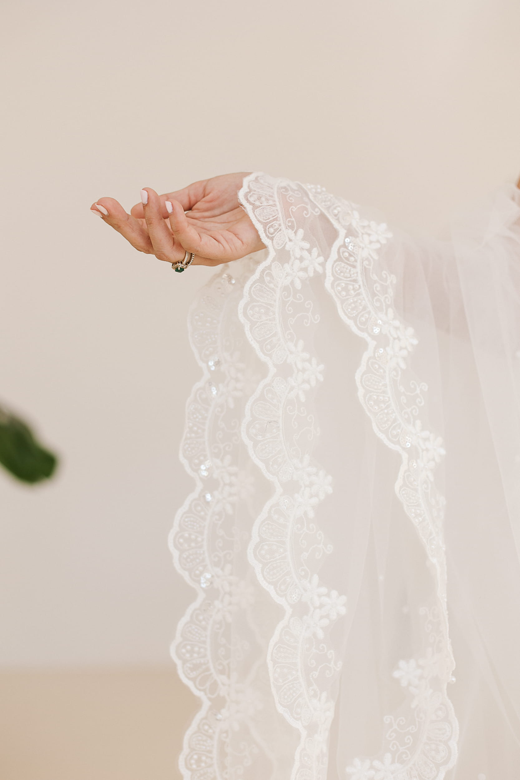Valentina - Lace and Pearls Wedding Veil - Image 7