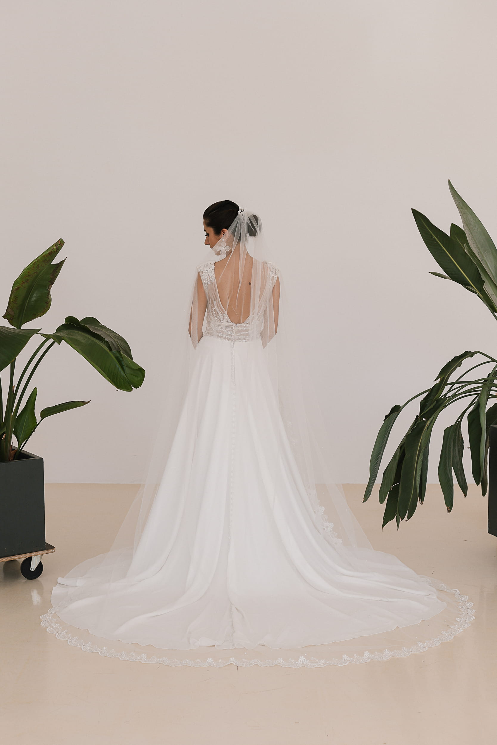 Valentina - Lace and Pearls Wedding Veil - Image 6