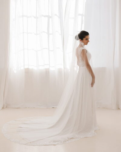 Ana-Maria - One Tier Veil with Lace Wedding Veil