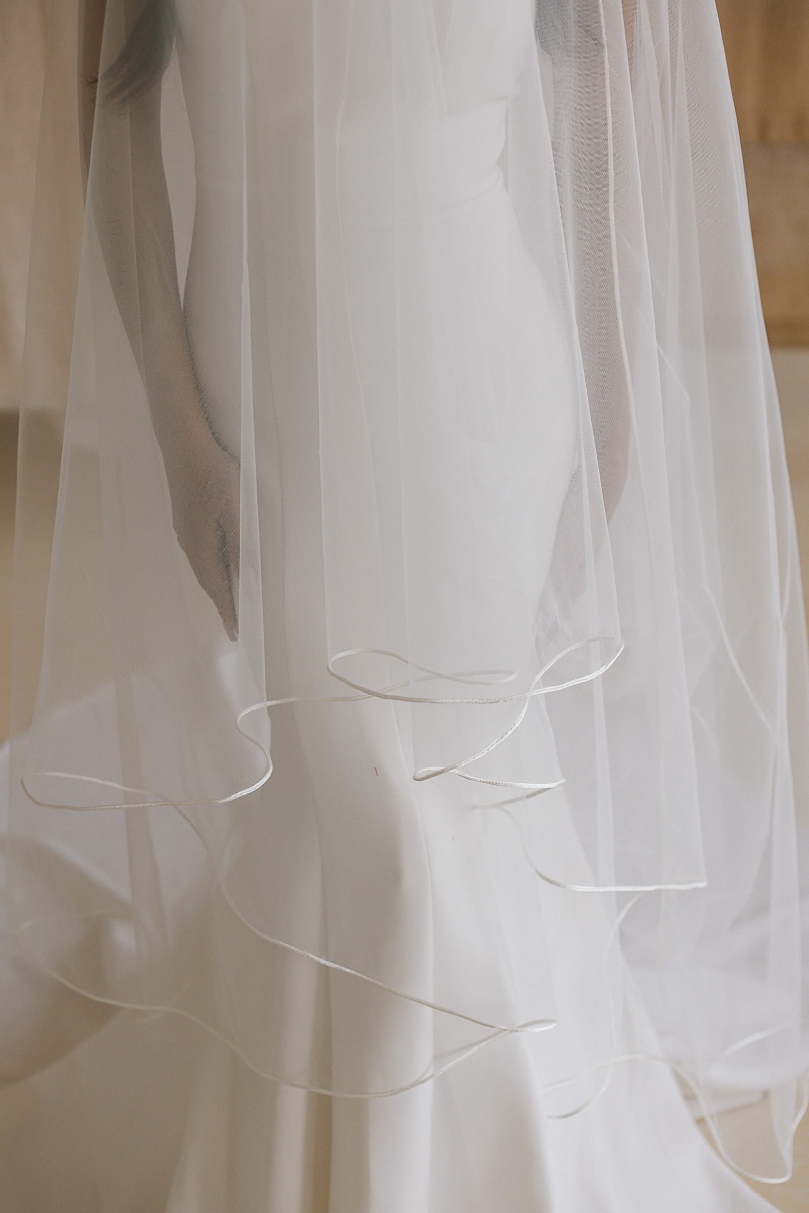 Anastasia - Satin Ribbon Edge Wedding Veil - Image 4
