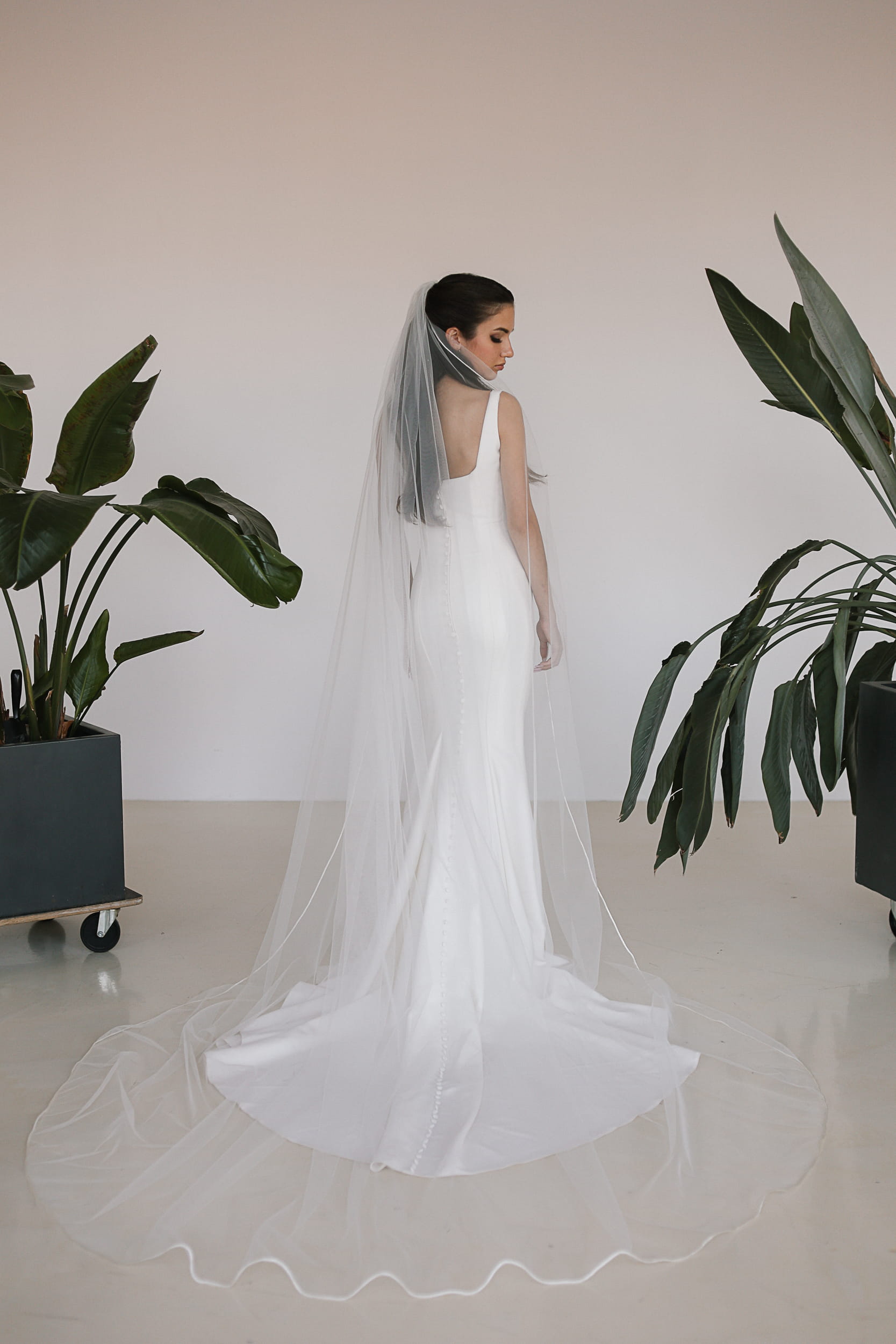 Anastasia - Satin Ribbon Edge Wedding Veil - Image 3
