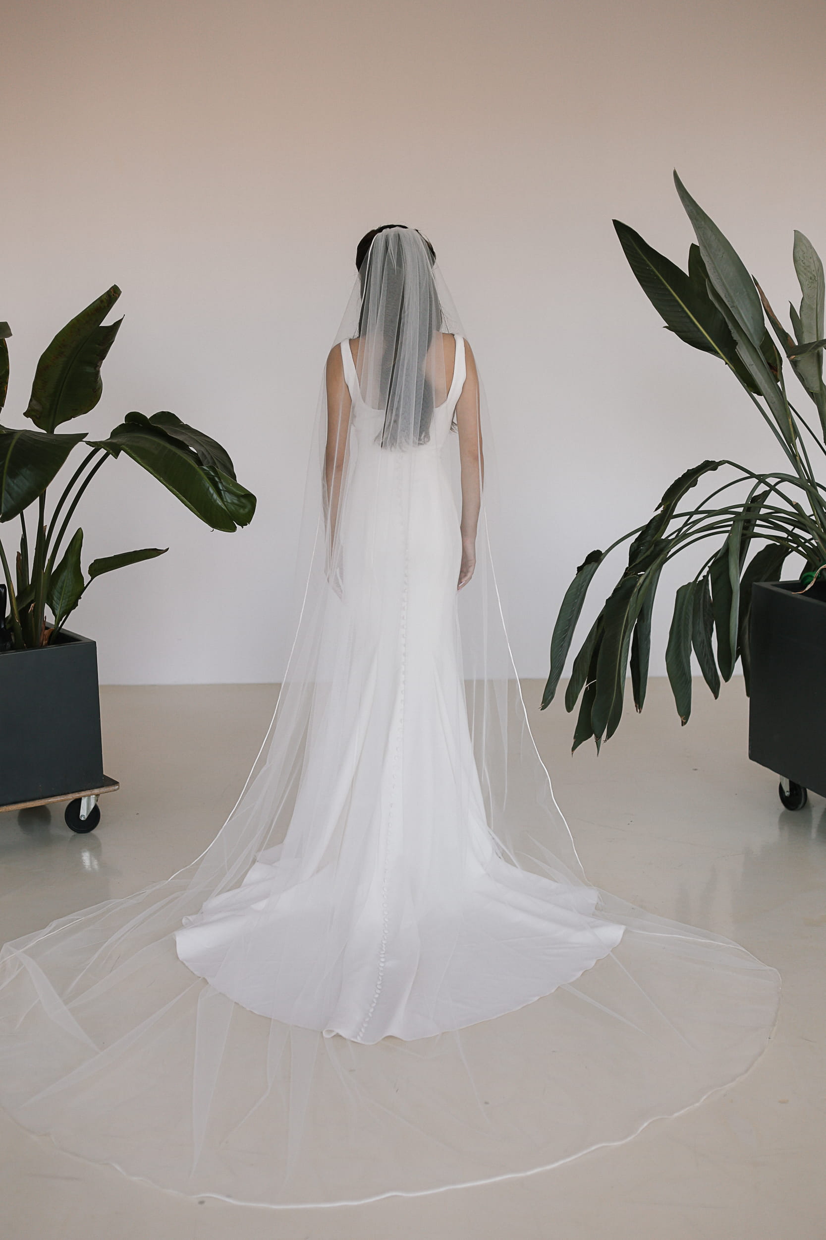 Anastasia - Satin Ribbon Edge Wedding Veil - Image 5