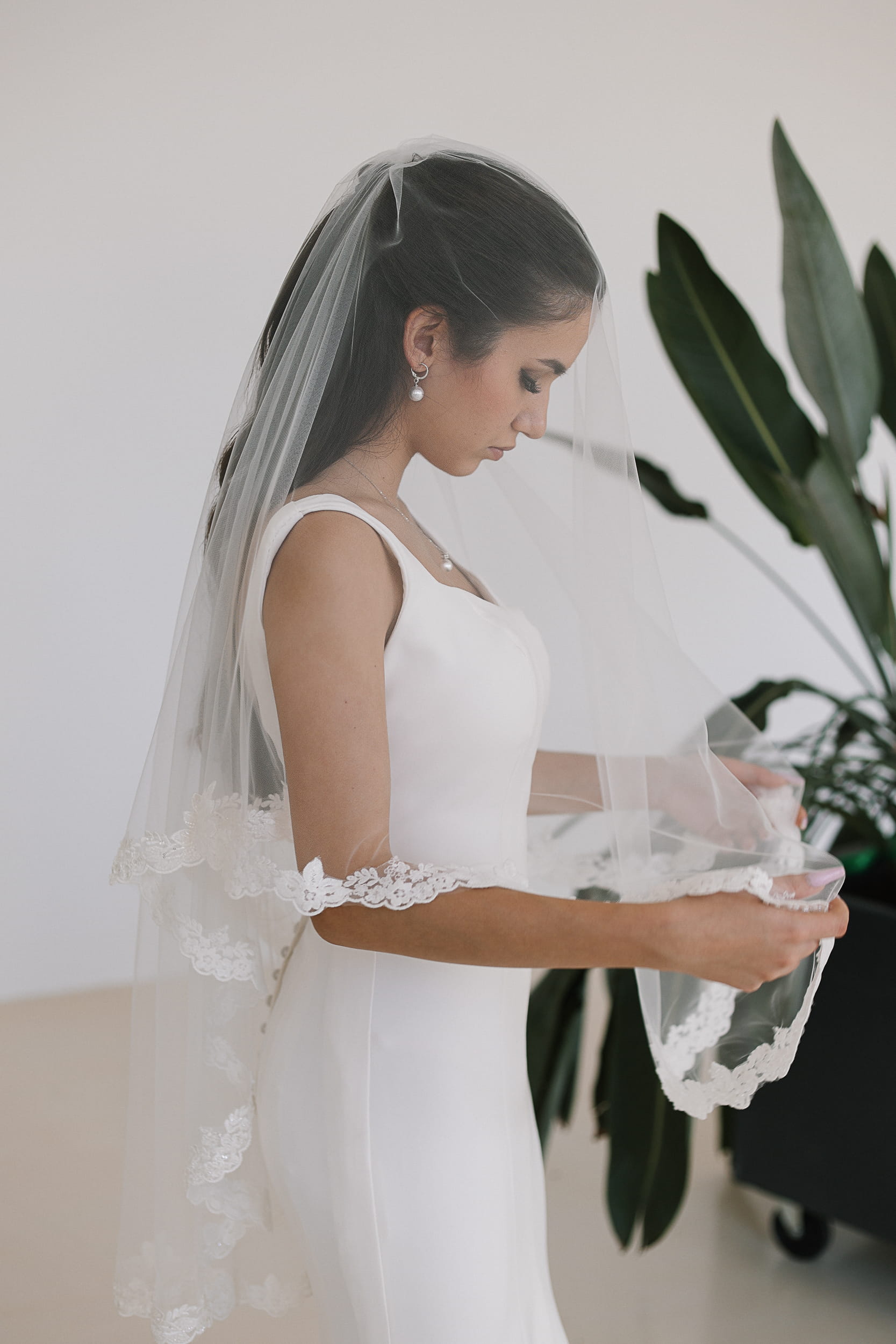 Ariaella - Double Tier Lace Wedding Veil - Image 8