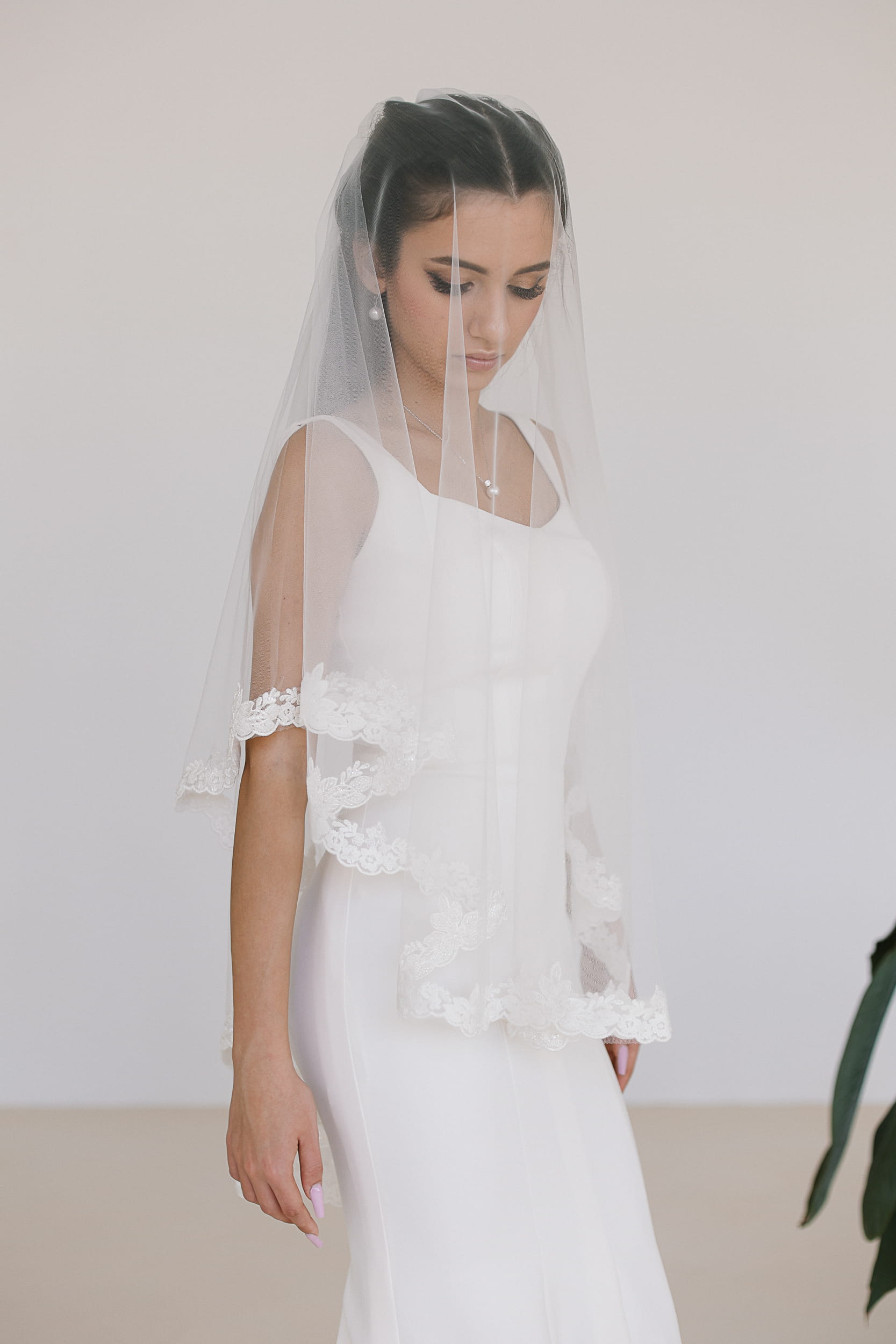 Ariaella - Double Tier Lace Wedding Veil - Image 2