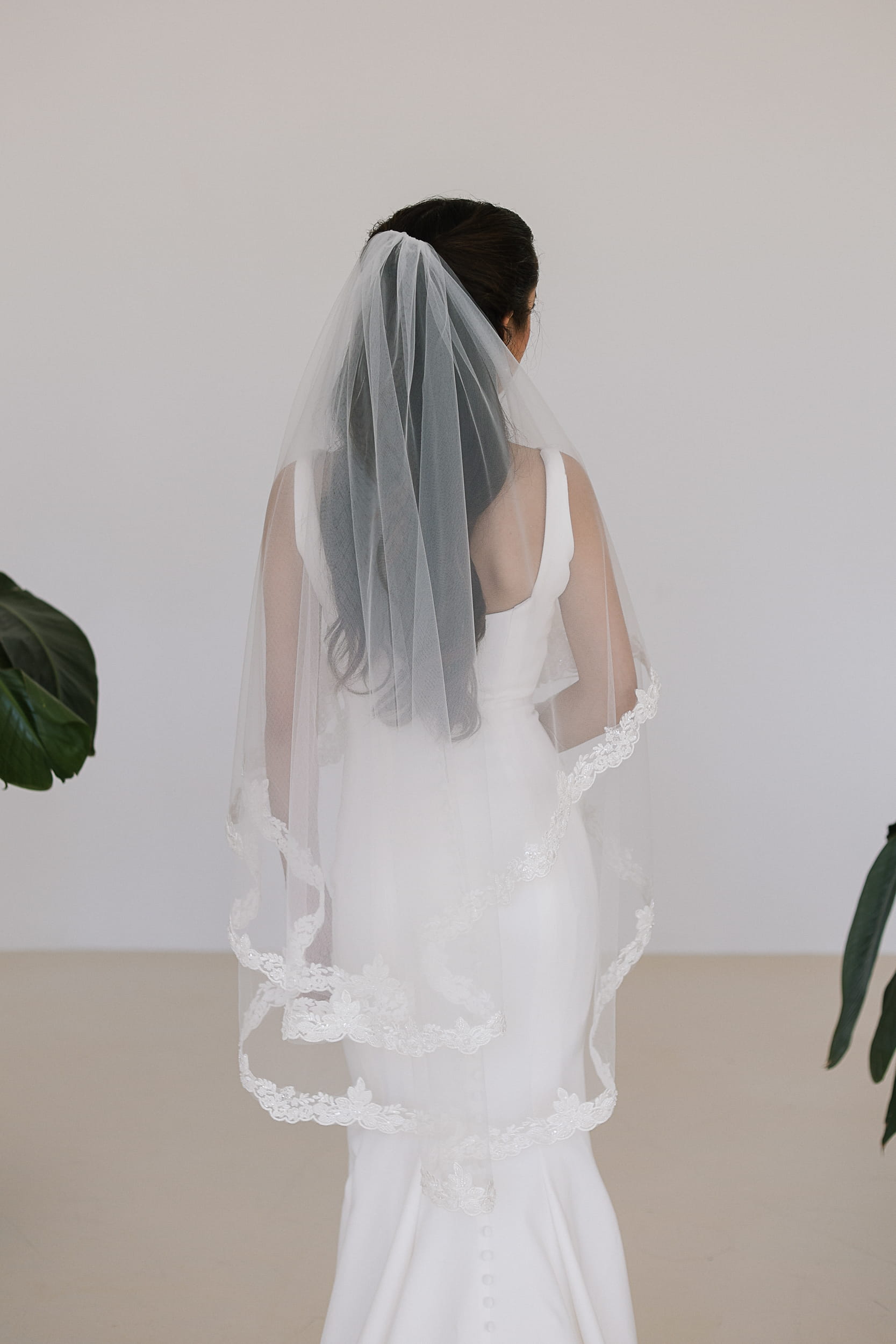 Ariaella - Double Tier Lace Wedding Veil - Image 5