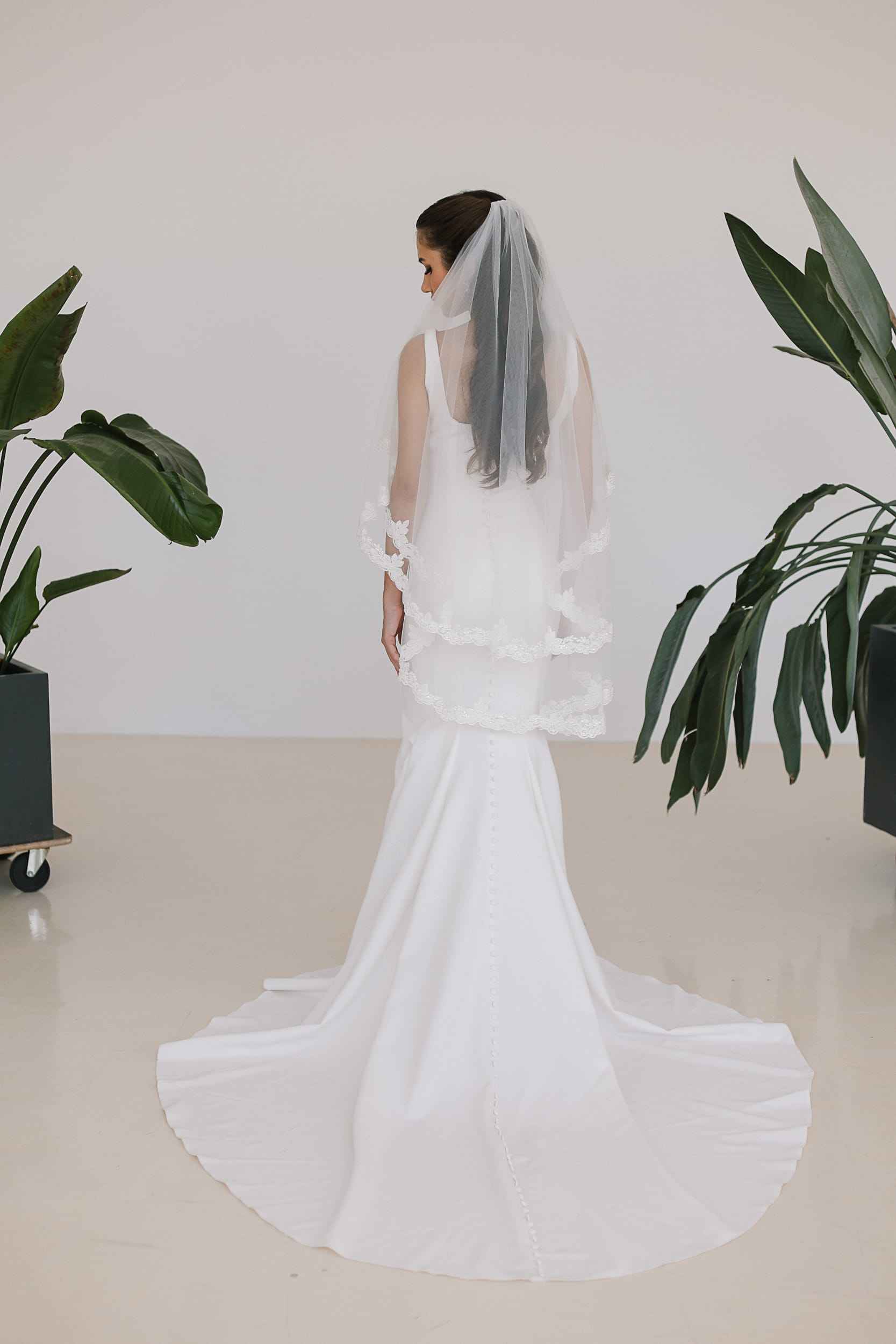 Ariaella - Double Tier Lace Wedding Veil - Image 7
