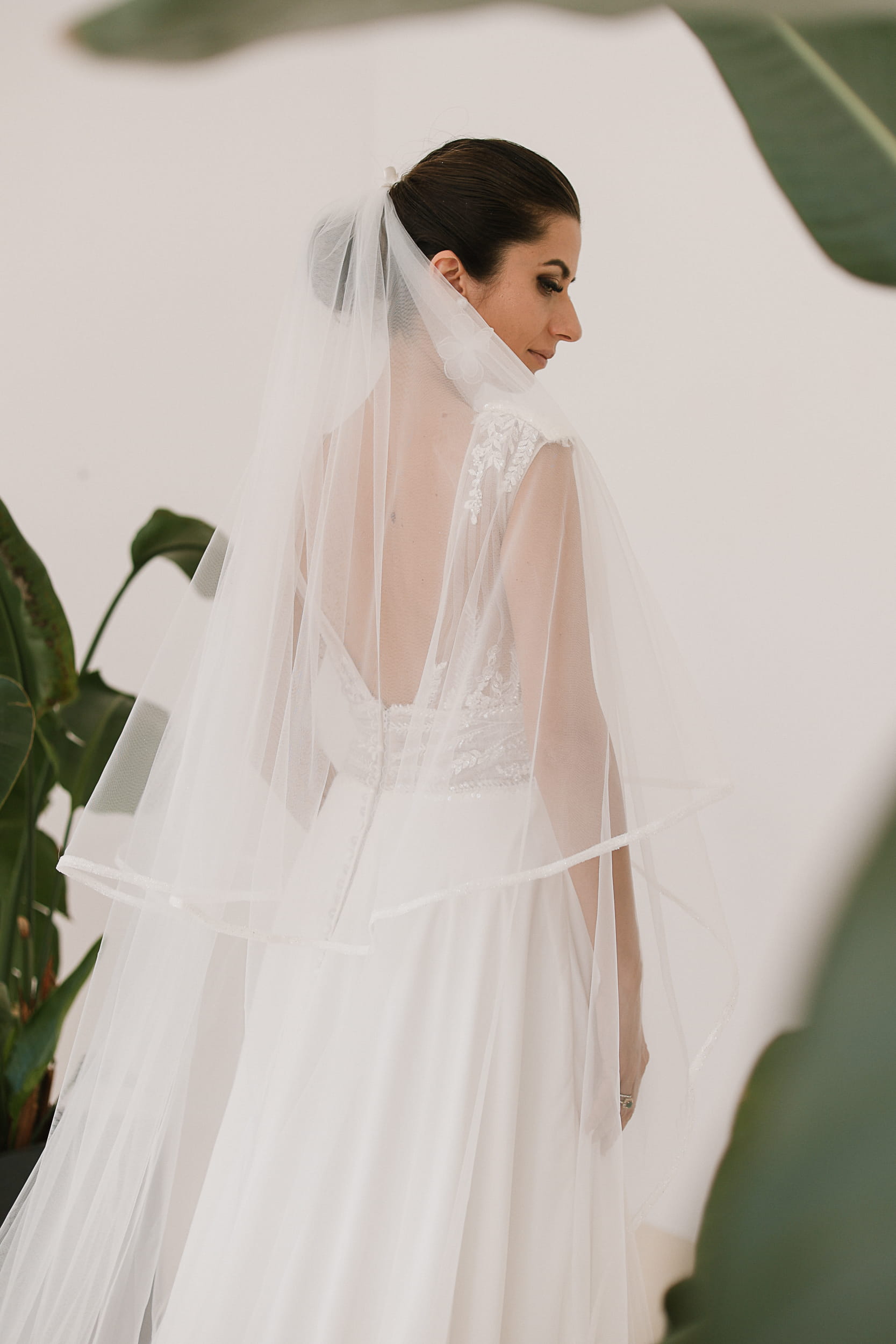 Florentina - Cathedral Double Tier with Sparkle Edge Wedding Veil - Image 4