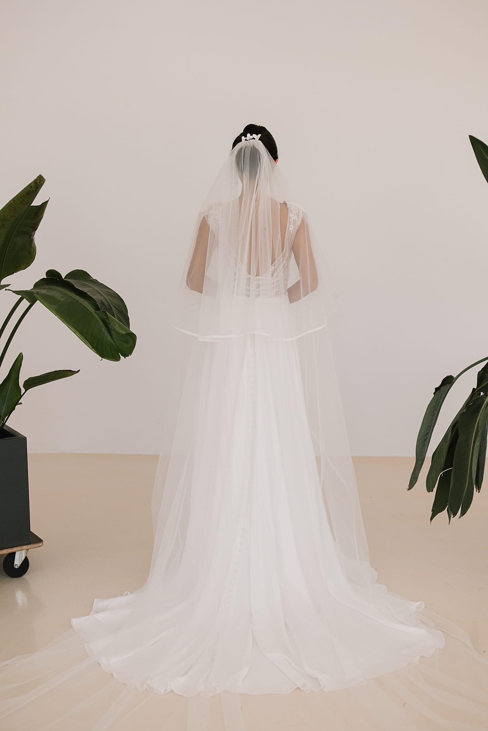 Florentina - Cathedral Double Tier with Sparkle Edge Wedding Veil - Image 5