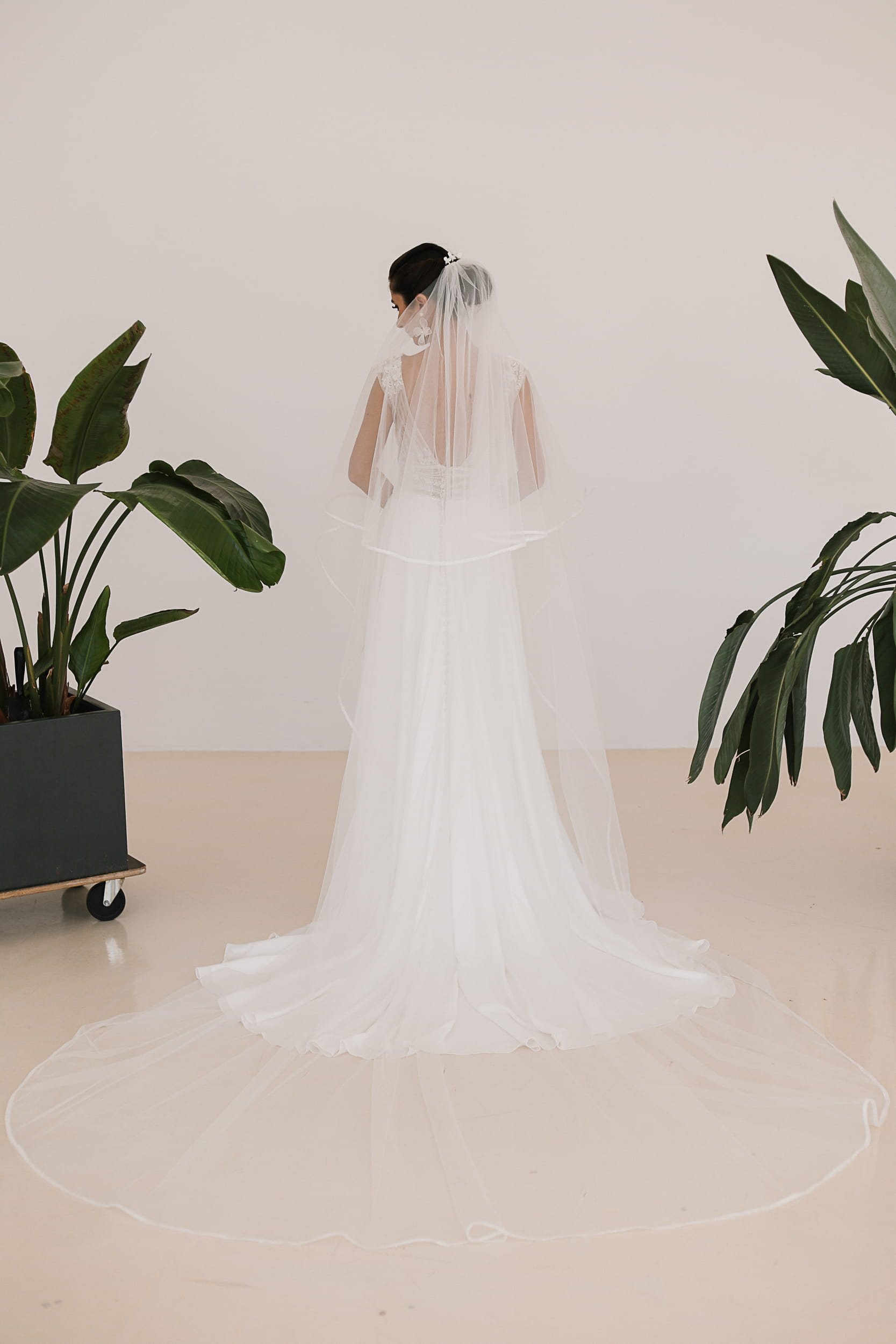 Florentina - Cathedral Double Tier with Sparkle Edge Wedding Veil - Image 7