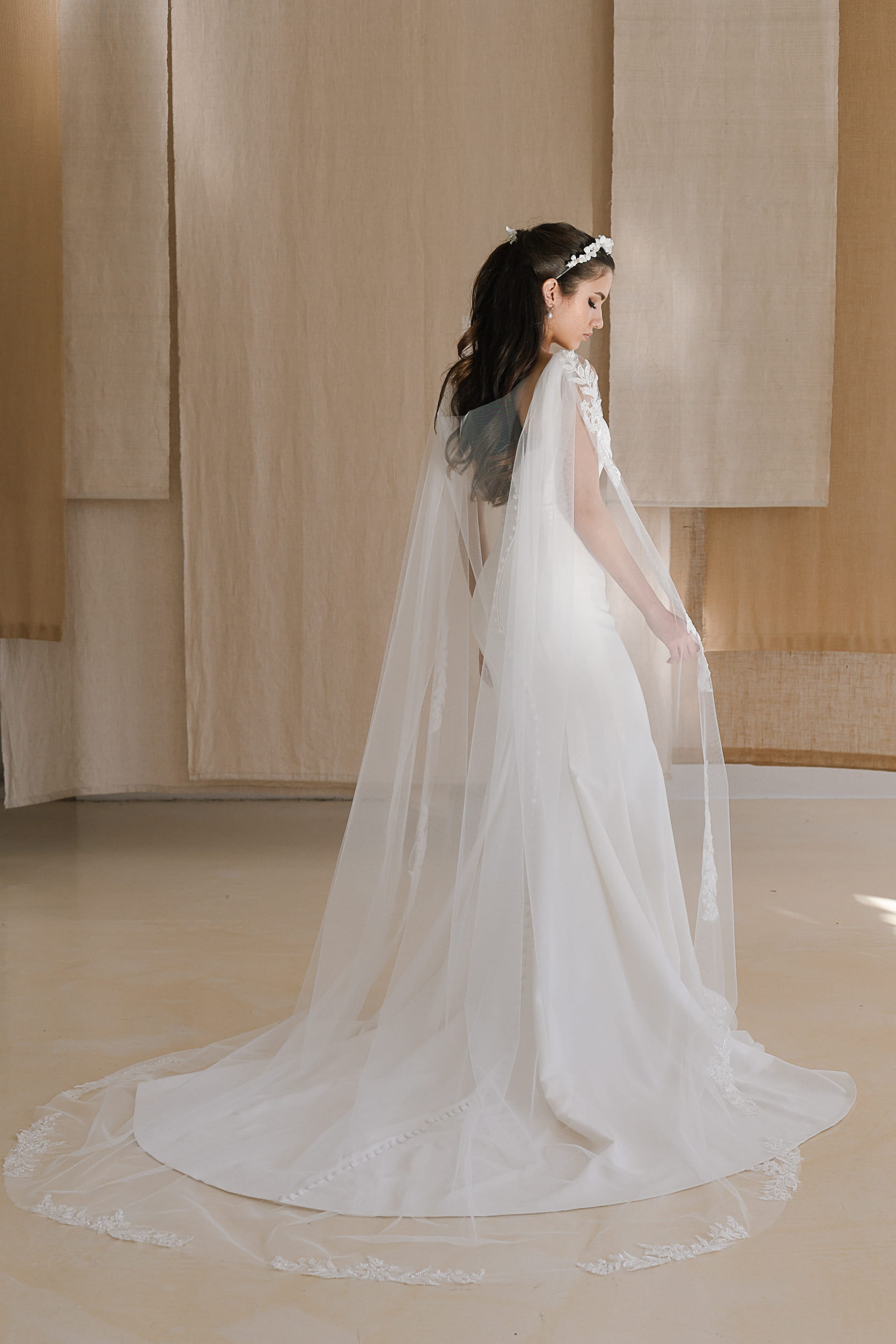Saira - Applique Wedding Cape - Image 4
