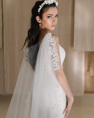 Saira - Applique Wedding Cape