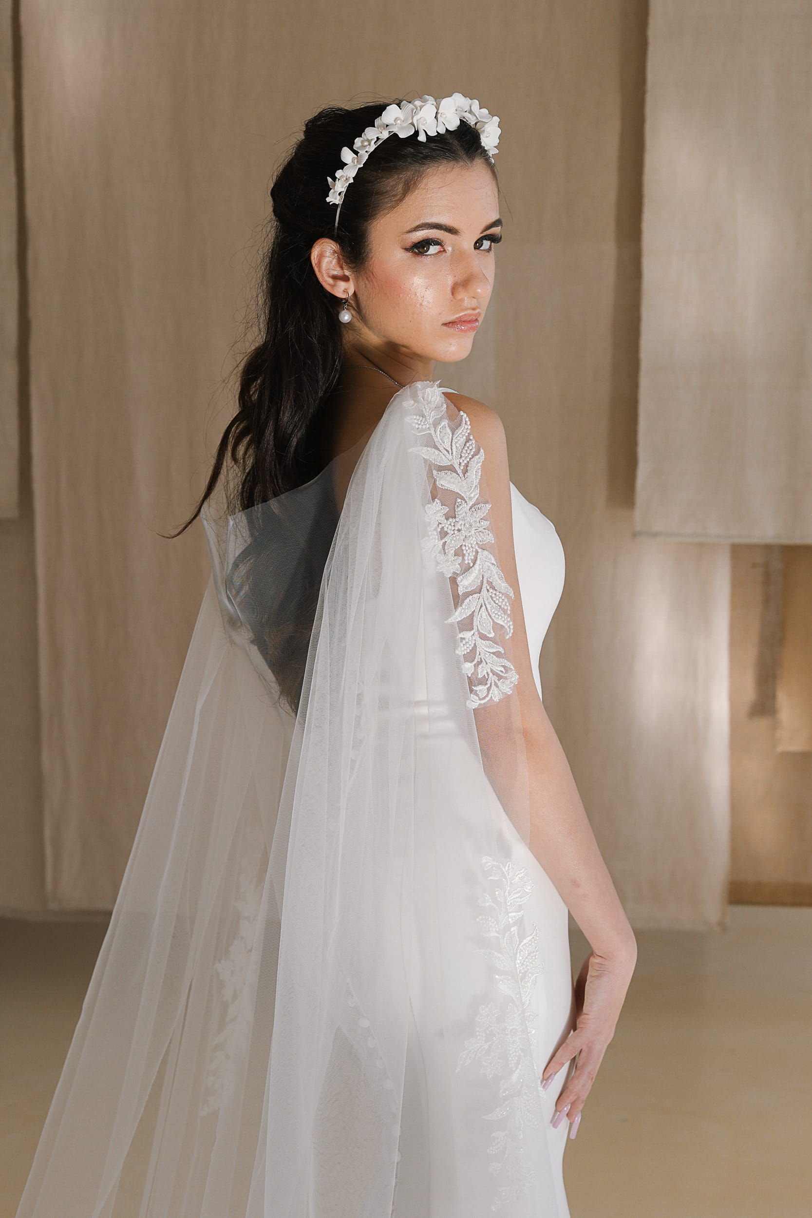 Saira - Applique Wedding Cape