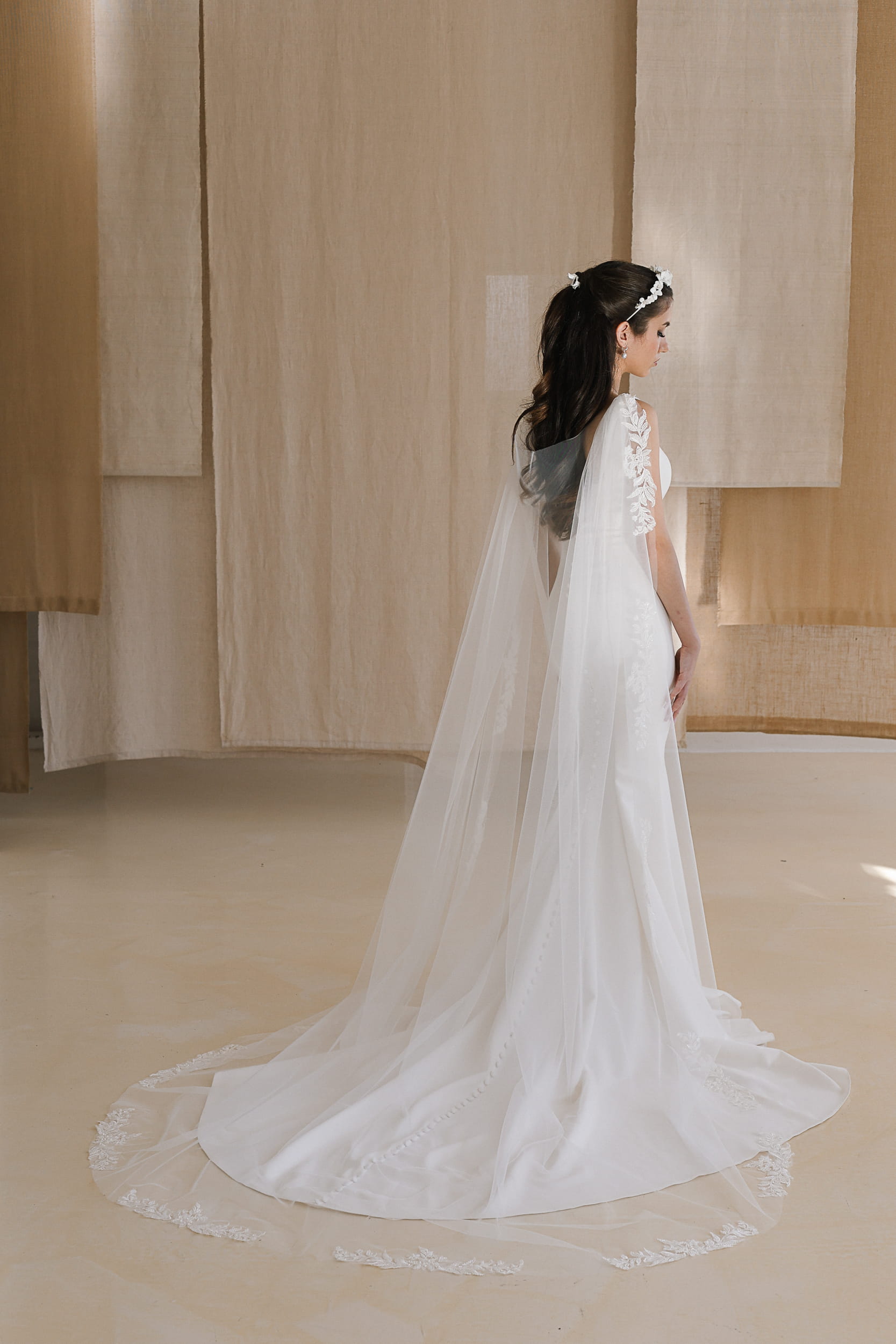 Saira - Applique Wedding Cape - Image 2