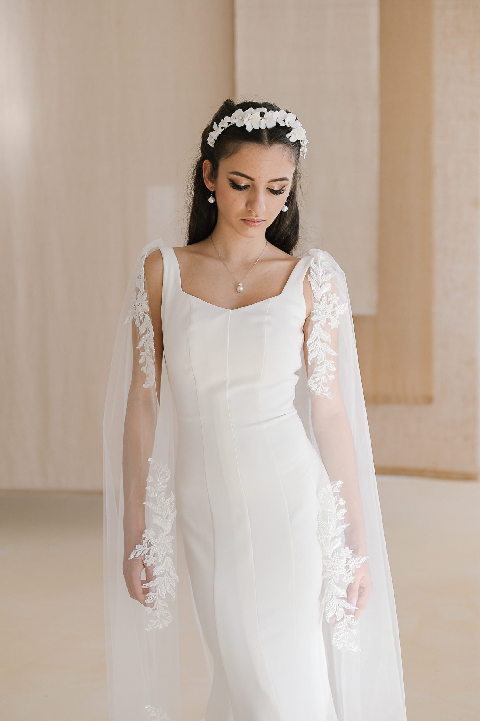 Saira - Applique Wedding Cape - Image 5