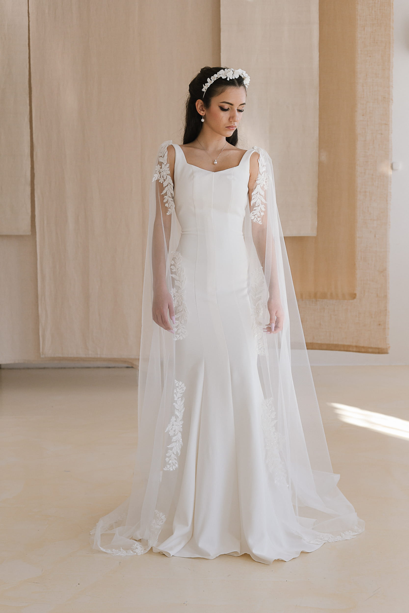 Saira - Applique Wedding Cape - Image 3